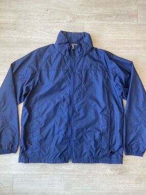 L.L.Bean Men’s Windbreaker Jacket Blue Zip Front Size Medium Size Reg Nylon EUC